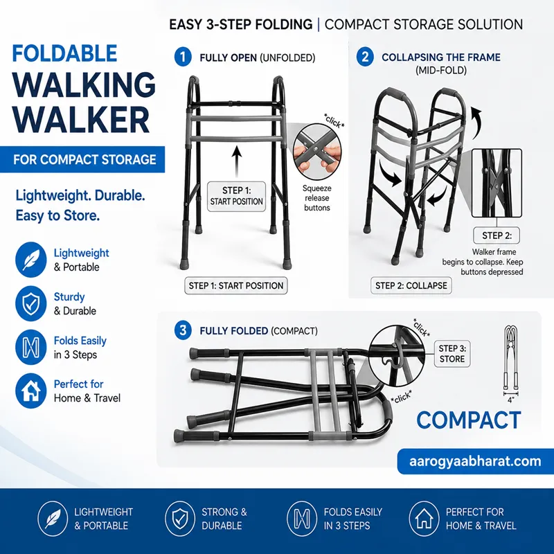 Foldable Walking Walker for Compact Storage