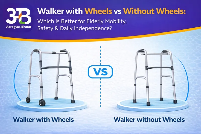 Walker with Wheels vs Without Wheels: Which is Better for Elderly Mobility, Safety & Daily Independence? | Aarogyaa Bharat