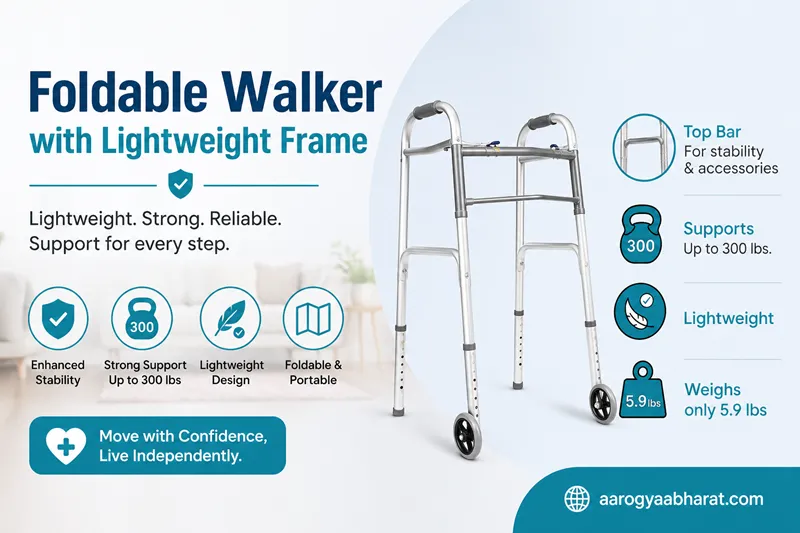 Foldable Walker with Lightweight Frame