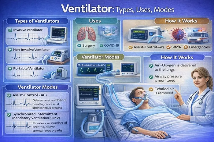 Ventilator: Types, Uses, Modes and How It Works
