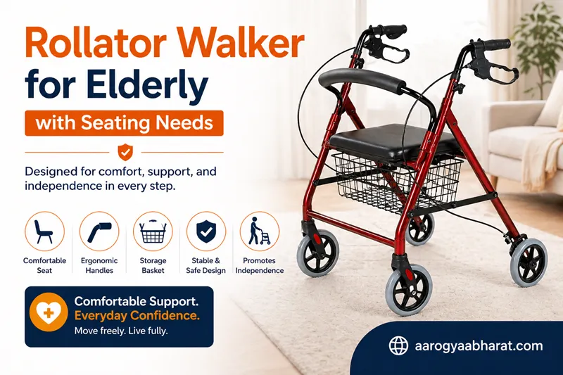 Rollator Walker for Elderly with Seating Needs