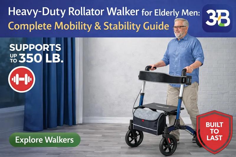 Heavy-Duty Rollator Walker for Elderly Men: Complete Mobility & Stability Guide | Aarogyaa Bharat