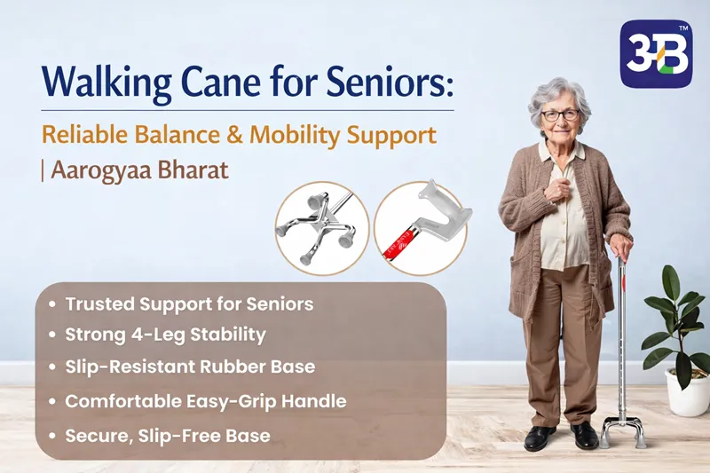 Walking Cane for Seniors: Reliable Balance & Mobility Support | Aarogyaa Bharat