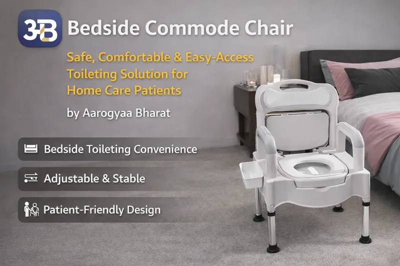Bedside Commode Chair: Safe, Comfortable & Easy-Access Toileting Solution for Home Care Patients by Aarogyaa Bharat