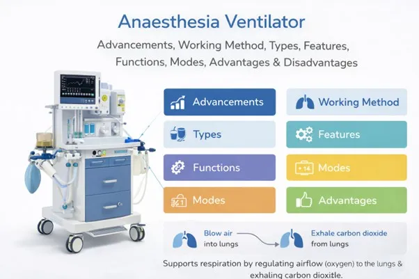 Anaesthesia Ventilator: Advancements, Working Method, Types, Features, Functions, Modes, Advantages & Disadvantages