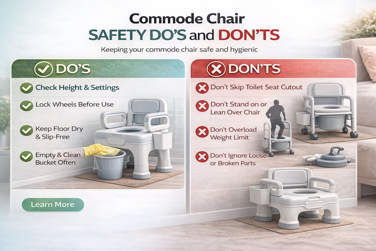 Commode Chair Designed for Male Bathroom Needs