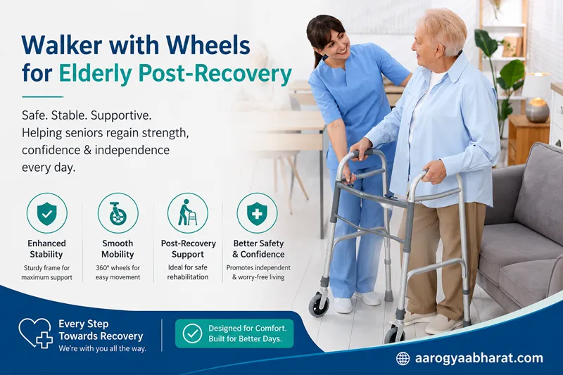 Walker with Wheels for Elderly Post-Recovery