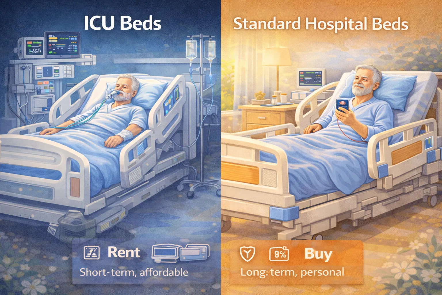 ICU Beds vs Standard Hospital Beds: Choosing the Right Option for Home Care