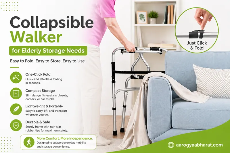 Collapsible Walker for Elderly Storage Needs