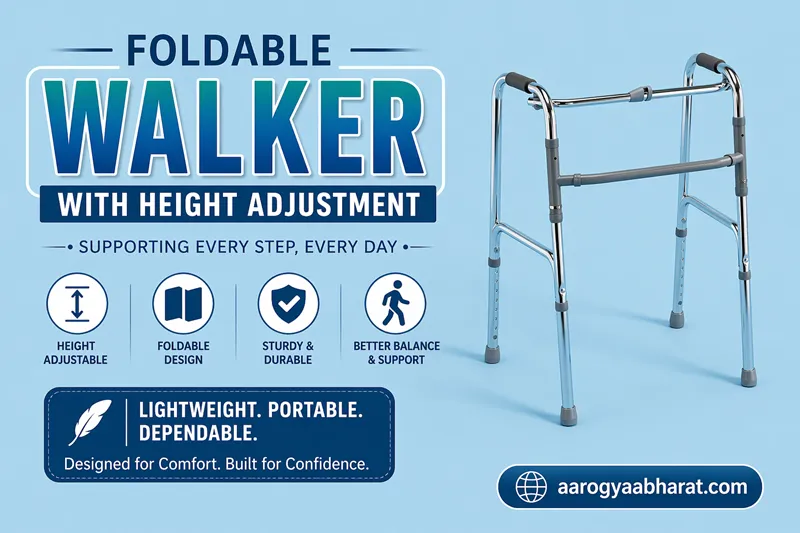 Foldable Walker with Height Adjustment