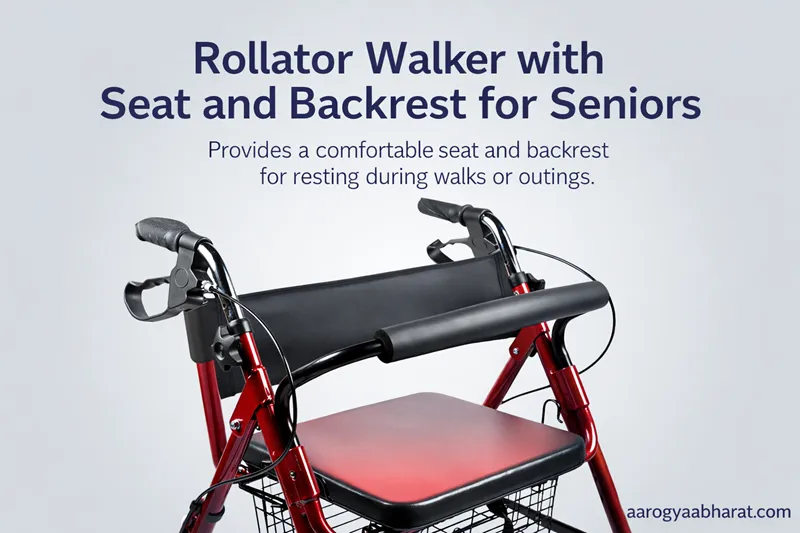 Rollator Walker with Seat and Backrest for Seniors: Complete Comfort & Mobility Support Guide | Aarogyaa Bharat