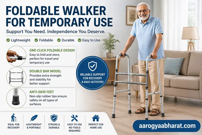 Foldable Walker for Temporary Use