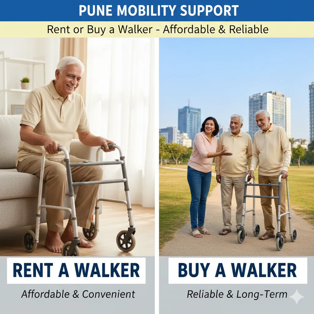 Rent or Buy a Walker in Pune – Affordable & Reliable Mobility Support by Aarogyaa Bharat