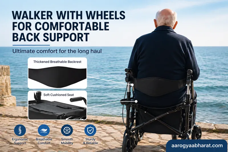 Walker with Wheels for Comfortable Back Support