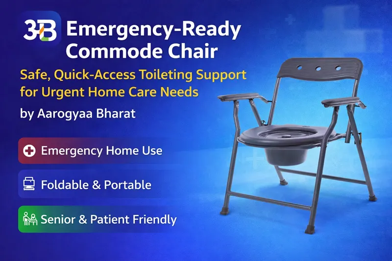 Emergency-Ready Commode Chair: Safe, Quick-Access Toileting Support for Urgent Home Care Needs by Aarogyaa Bharat