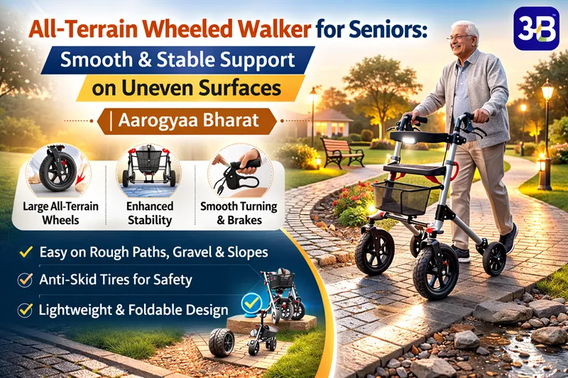 All-Terrain Wheeled Walker for Seniors: Smooth & Stable Support on Uneven Surfaces | Aarogyaa Bharat