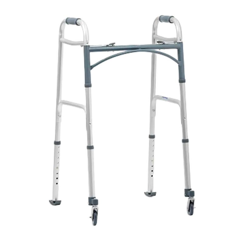 Aarogyaa Bharat Folding Deluxe Walker with 360° Swivel Wheels & Auto-Glide Brakes (RX214SB)