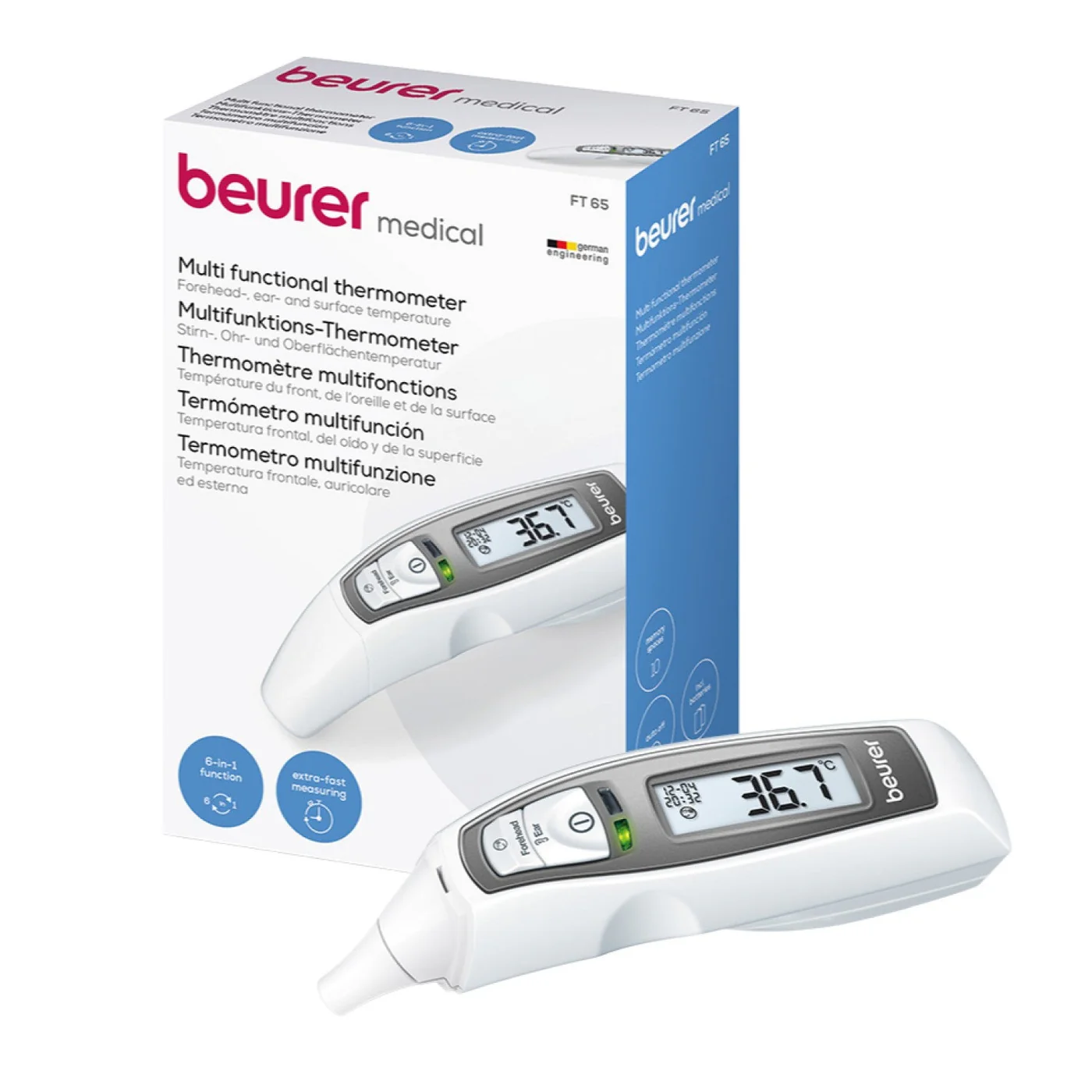 Beurer FT 65 Multi-Functional Infrared Thermometer for Body & Surface Temperature