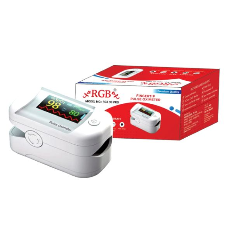 RGB Fingertip Pulse Oxymeter|Blood Oxygen Saturation SPO2 & Heart Rate Monitor|Perfusion Index
